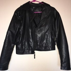 Black leather jacket
